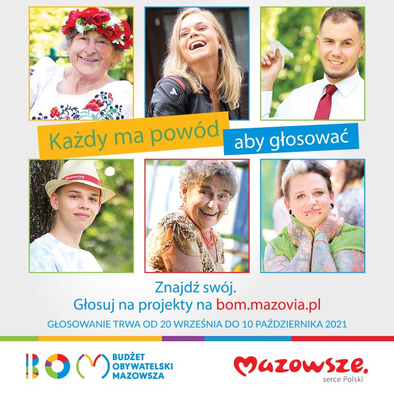 Plakat propagujący Budżet Obywatelski Mazowsza