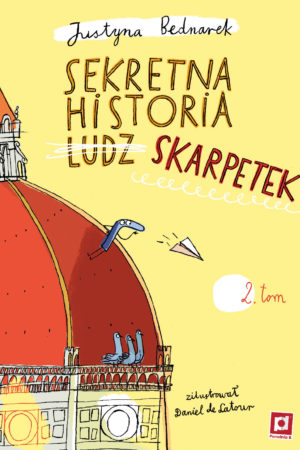 Okładka książki, pt. "Sekretna historia ludz skarpetek"